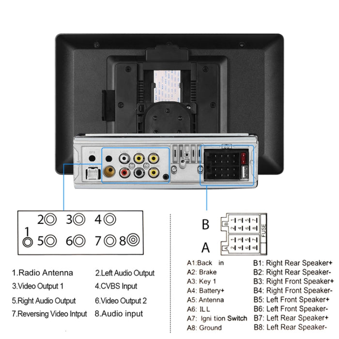 10.4 Inch MP5 Single Butt Vertical Screen Manual Rotation Android Navigation With Wireless Carplay Backup Camera