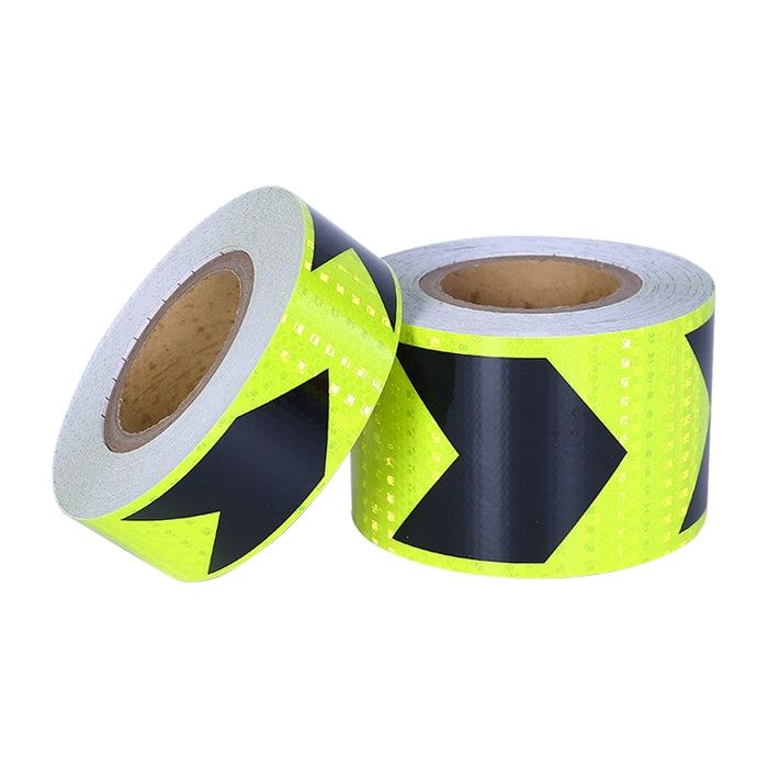 2 PCS Fluorescent Yellow Black Arrow Truck Sign Sticker Corridor Reflective Floor Stickers