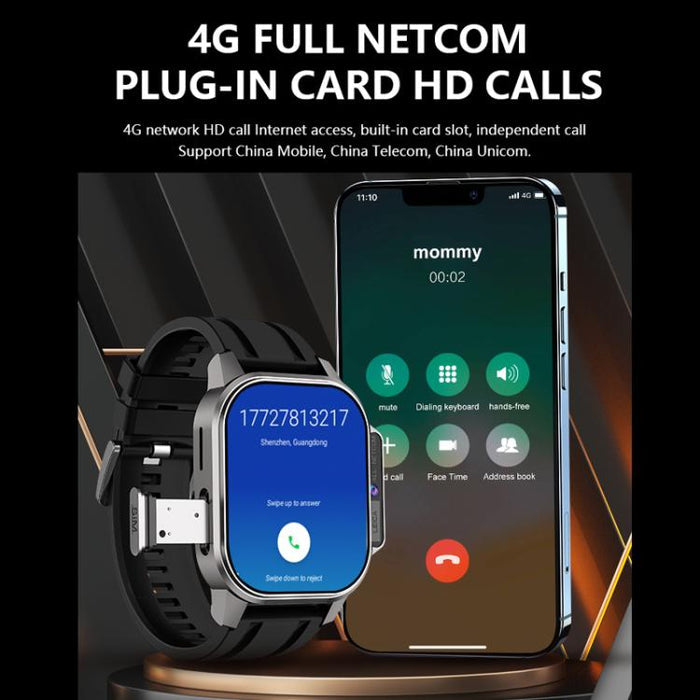 4G Rugged Smartwatch with SIM Slot, Google Play & Outdoor Camera – Eurasian/African Version