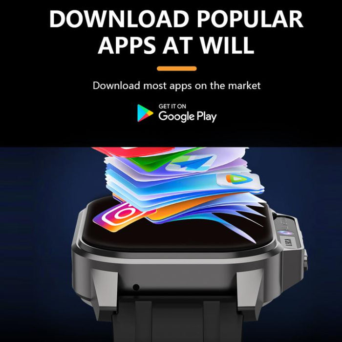 4G Rugged Smartwatch with SIM Slot, Google Play & Outdoor Camera – Eurasian/African Version