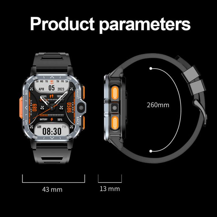 4G Rugged Sports Smartwatch with SIM Slot & Google Play – Eurasian/African Version
