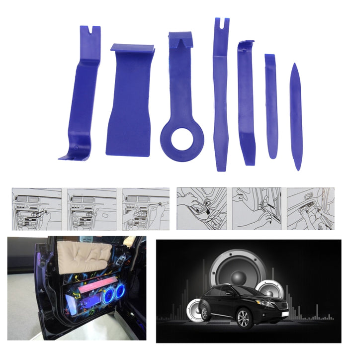 7 PCS Car Audio Disassembly Tools for DVD, Instrument Panel, and Door Panel Removal
