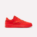 Rival Red Reebok BB 1000 Retro Basketball Shoes featuring a gold Reebok logo and side stripes, shown in a side view against a plain white background—ideal for fans of vintage court-inspired style.