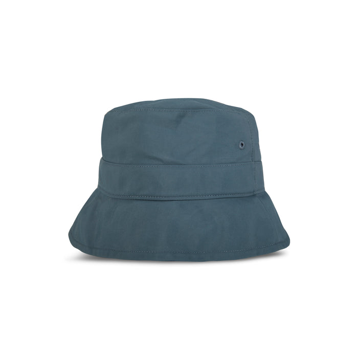 A plain, dark blue Reebok Bucket Hat from the [REE]CYCLED Collection, made with recycled nylon, is shown against a white background and viewed from the front.