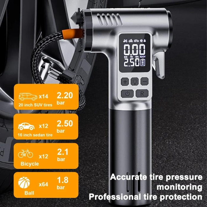 Car Air Pump with Window Breaker Cutting Tool - Electric Portable Air Pump