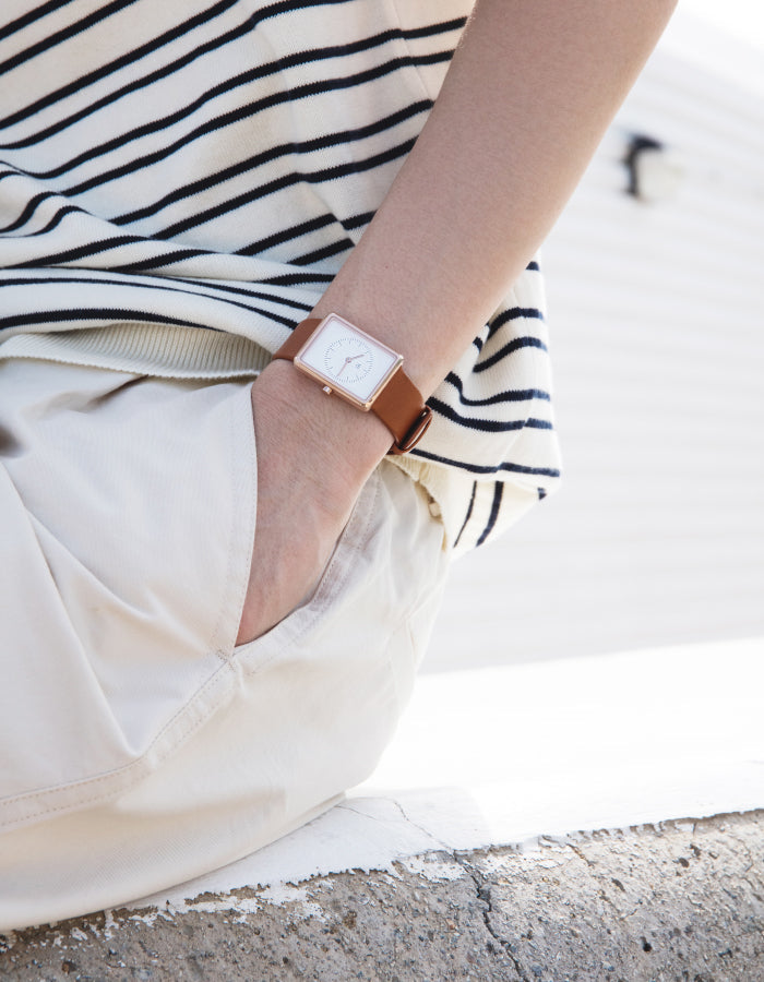 Brown square watches for men