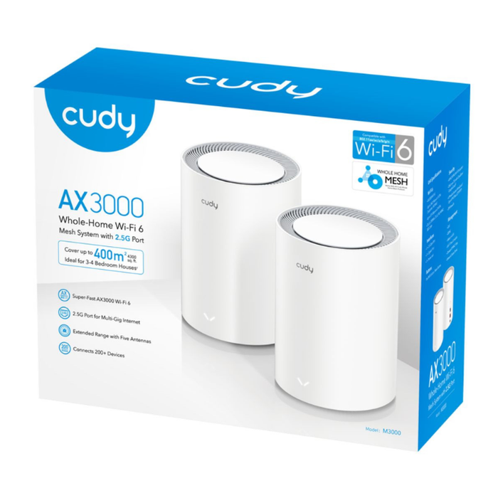 Cudy M3000 V2 Wi-Fi Twin Pack extenders box view
