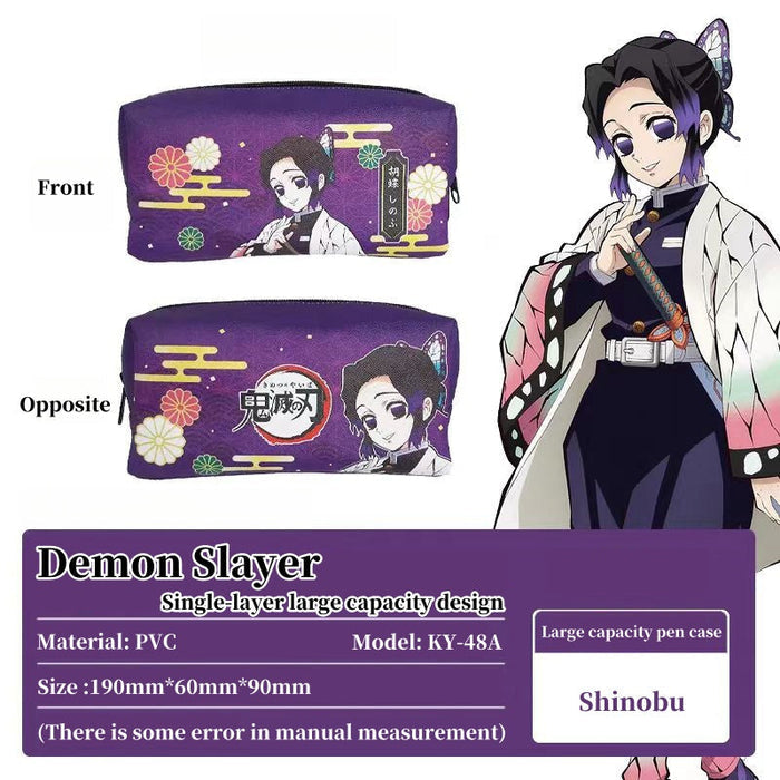 Demon Slayer Tanjiro Nezuko Anime Pencil Case, Large Capacity PVC Pen Bag for Students