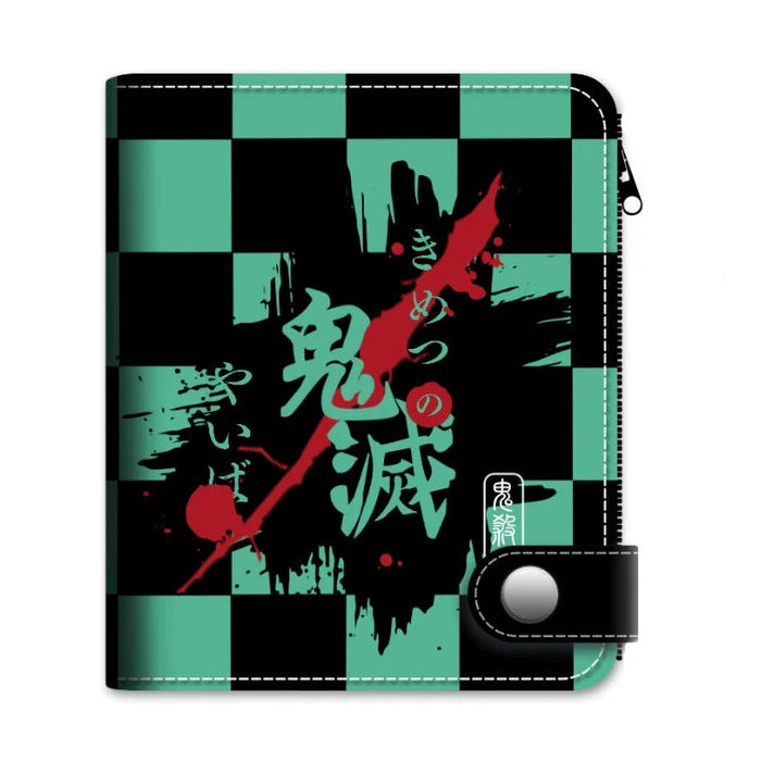 Demon Slayer Tanjiro Nezuko Anime Wallet, PU Leather Short Bifold Wallet for Fans