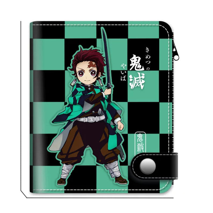 Demon Slayer Tanjiro Nezuko Anime Wallet, PU Leather Short Bifold Wallet for Fans