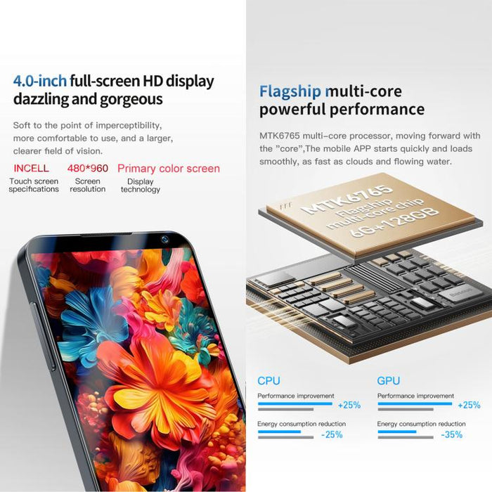 DOOV M2 4G 6GB/128GB | 4" Android 12, MT6765, with Camera