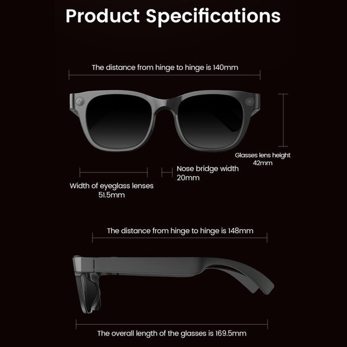 E06S 13MP 1080P AI Smart Glasses – Dual-Loudspeaker, Stylish Capture