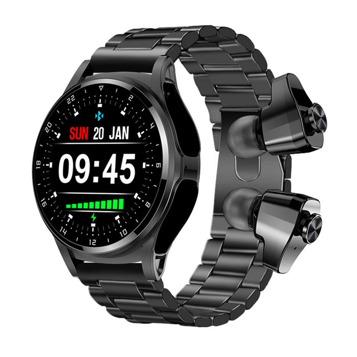 G69 2-in-1 Smart Watch with Bluetooth Earphone – 1.3" IPS, IP67, Heart Rate & Sleep