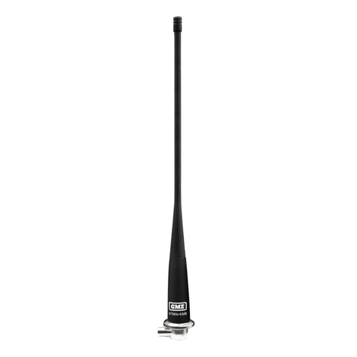 A black GNT-2500-2500K 3M VHF antenna with a silver mounting base