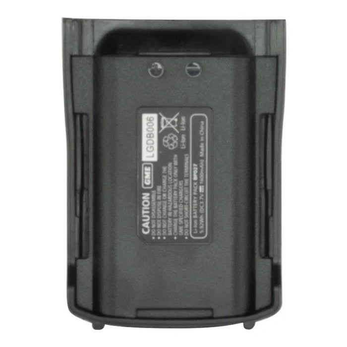 GME BP027 battery pack, rear view showing contacts