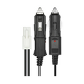 A black car cigarette lighter adapter cable with a white connector plug.
