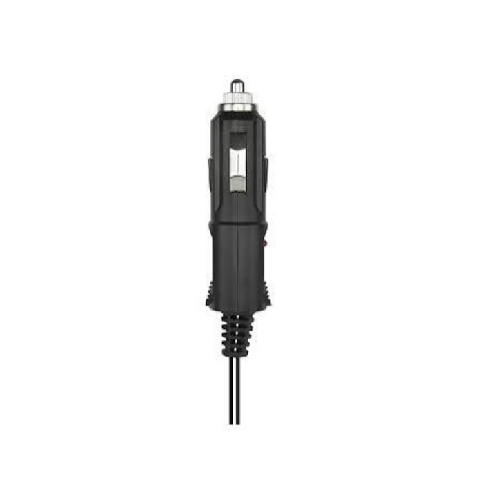 A black car cigarette lighter power adapter with a black plug cable