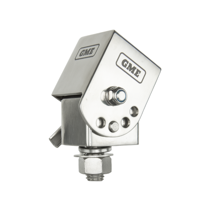 GME MB042 fold-down antenna mount, silver stainless steel finish