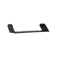 A black metal mounting bracket or shelf support with two angled side flanges