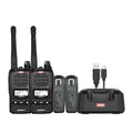 GME TX677 Twin Pack Black Radio front view with accessories NZ