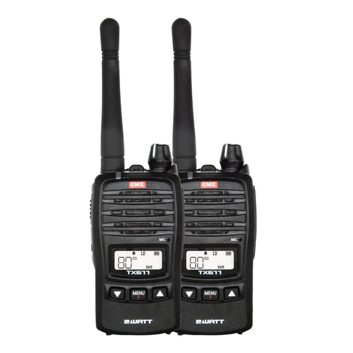 GME TX677 twin pack Black Radio front view NZ