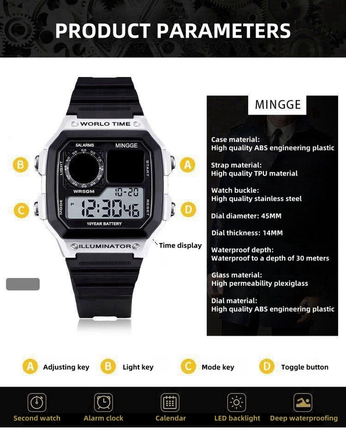 Goku Figure Image Electronic Watch with LED backlight - Unleash Saiyan Power on Your Wrist!