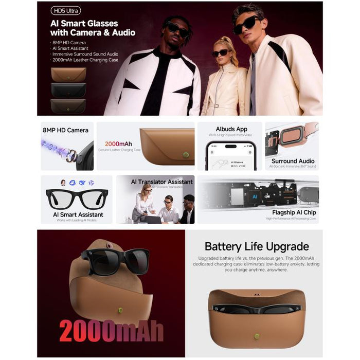 HD5 Ultra Smart AI Translation Glasses – Seamless Communication
