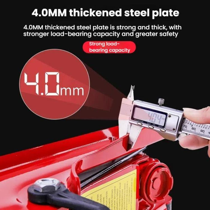 Horizontal Hydraulic Car Jack - Manual Tire Change Lifting Tool