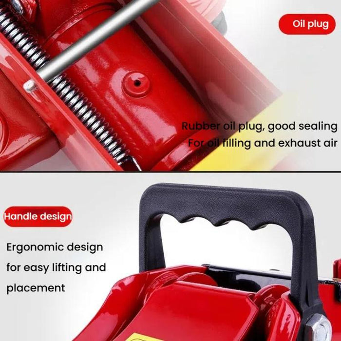 Horizontal Hydraulic Car Jack - Manual Tire Change Lifting Tool