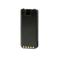 A black rectangular replacement battery with gold-colored metal contacts on one end