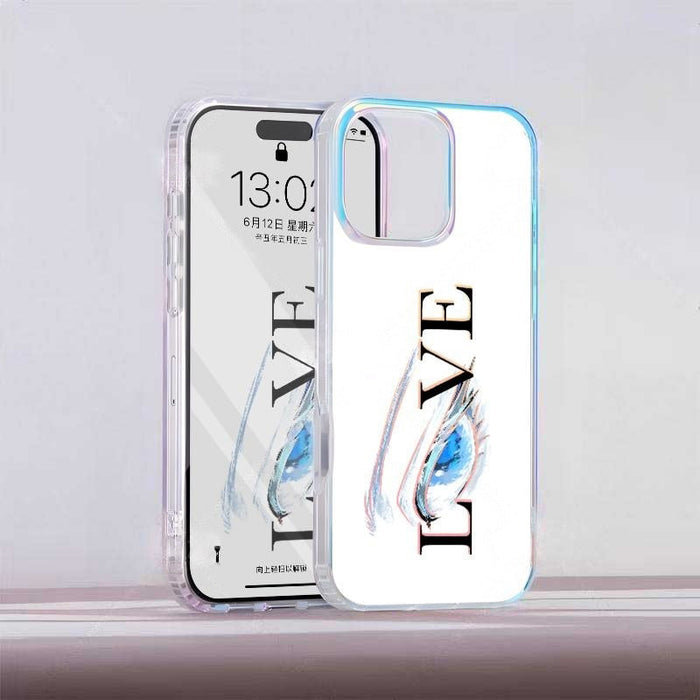 Jujutsu Kaisen Satoru Gojo LOVE Gradient Phone Case, Iridescent Hard Shell Cover
