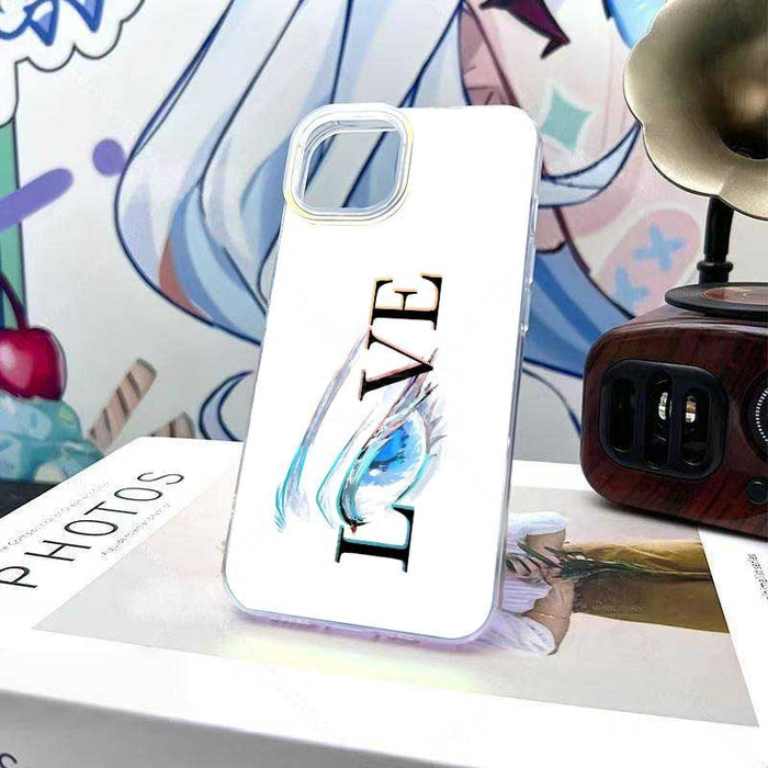 Jujutsu Kaisen Satoru Gojo LOVE Gradient Phone Case, Iridescent Hard Shell Cover