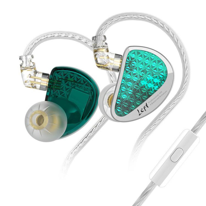 KZ-AS16 PRO Wired Earphones – 8-Driver Pure Balanced Armature, Green & Black