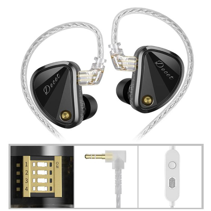 KZ Decet Wired Earphones – 10-Driver Dynamic Array, 3.5mm, 1.2m