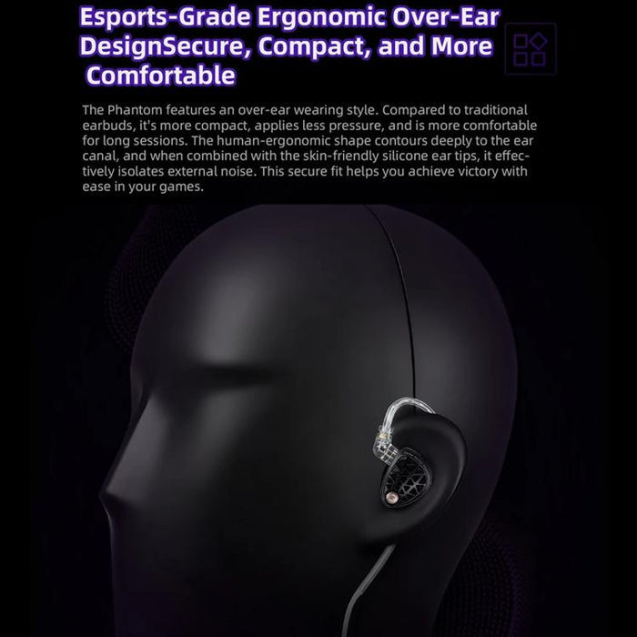 KZ Phantom Wired Earphones – Hi-Fi Audio & Gaming, 3.5mm / Type-C