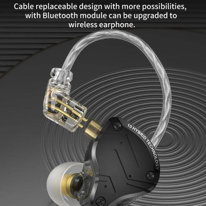 KZ-ZS10 PRO X Wired Earphones – 10-Driver Dynamic + Balanced Armature