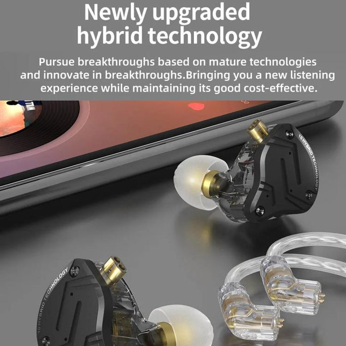 KZ-ZS10 PRO X Wired Earphones – 10-Driver Dynamic + Balanced Armature