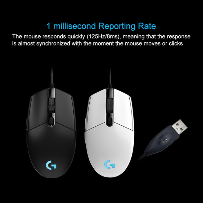 Logitech G102 RGB Gaming Mouse - 6-keys, Adjustable Five-speed Wired Optical Gaming Mouse