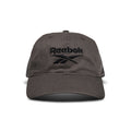 A dark gray Reebok Logo Cap with a black embroidered logo and text on the front is displayed from the front against a white background.