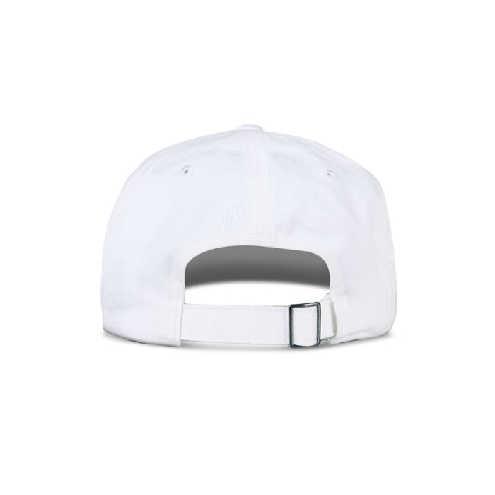 The Reebok Logo Cap is shown from the back against a plain white background, featuring a fabric strap with a metal buckle for adjusting the fit and a cutout above the strap.