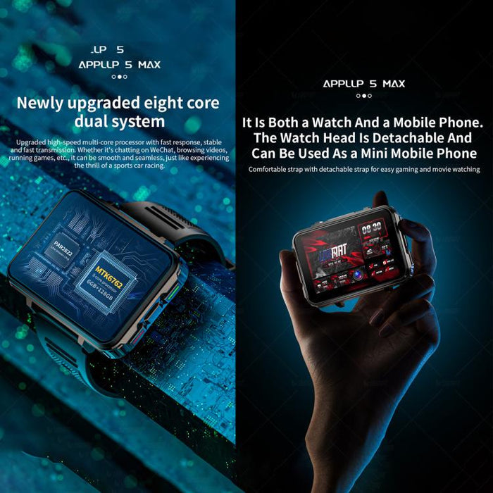LOKMAT APPLLP 5 Max 4G Smart Watch – 2.4", MT6762, Android 10.7, 4GB/64GB & 6GB/128GB