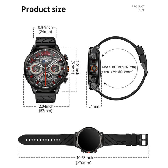 LOKMAT APPLLP 8 Pro 4G Smart Watch – 1.58", SC8541E, 3GB/32GB, Android 8.1, GPS