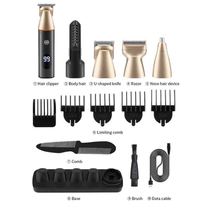 LYDARZ 5-in-1 Hair Clipper Kit with Digital Display