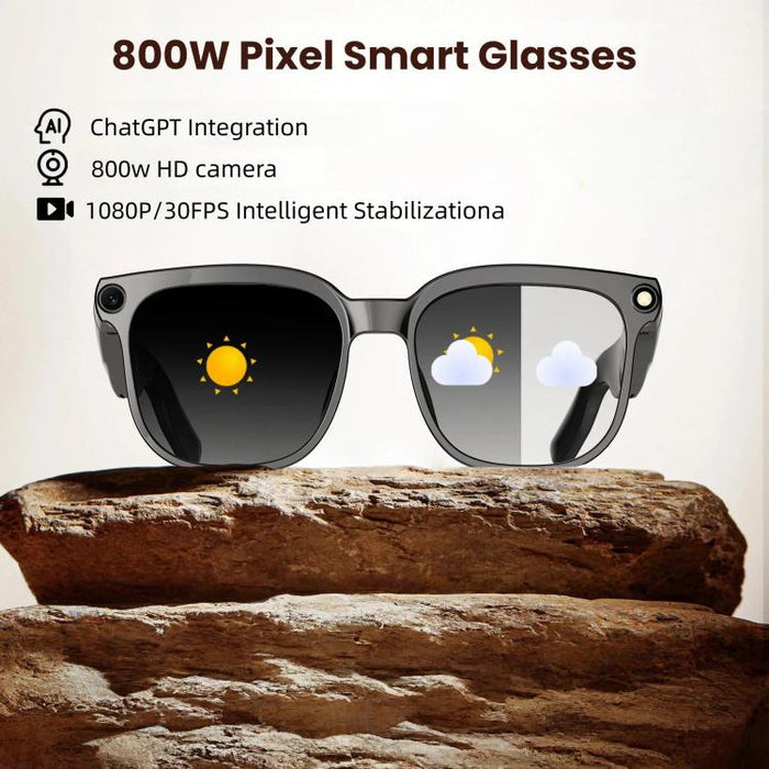 M02S Smart Glasses 8MP HD Camera – 1080P, AI Voice, Translation, Photochromic