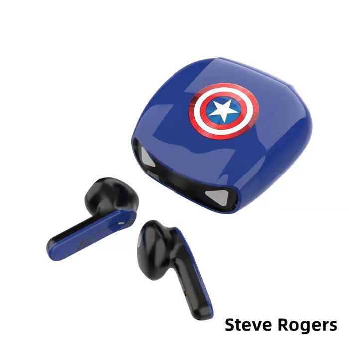 Marvel Iron Man Captain America Gaming TWS Earbuds, Bluetooth 5.1 Wireless Earphones with Low Latency