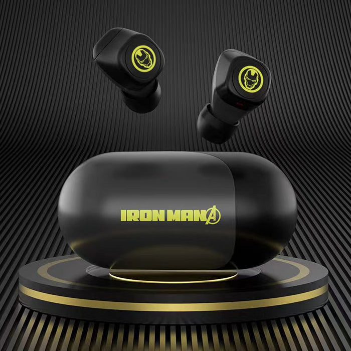 Marvel Iron Man Captain America TWS Earbuds, Avengers Bluetooth 5.3 Wireless Gaming Headphones