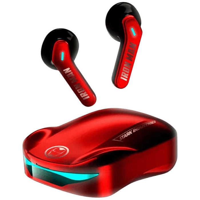 Marvel Iron Man Captain America TWS Wireless Gaming Earbuds, Sports Car LED Light Bluetooth 5.3 Headphones