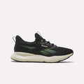 The Reebok Men's Cityride 2 Running Shoes in Green/Black/Grey feature FuelFoam cushioning, a white midsole, and black outsole, shown from the side on a plain white background.
