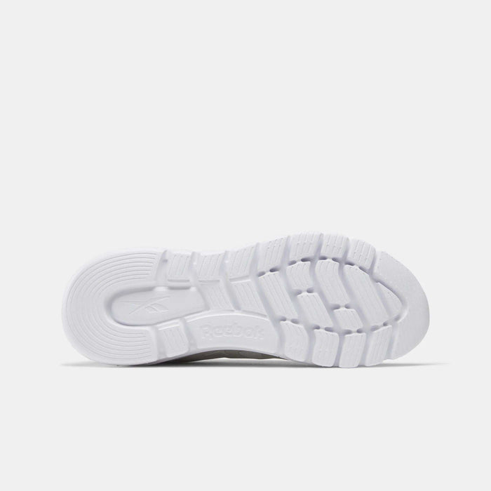 The Reebok Men's Split Flex Training Shoes feature a white design with a matching sole, ideal for training sessions or HIIT classes.