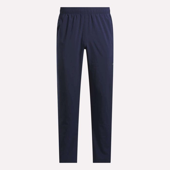 Blue Reebok Men's Train Woven Unlined Pants, ideal as lightweight workout pants.